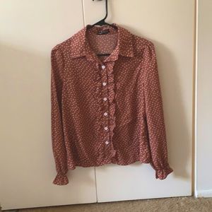Button up mauve blouse